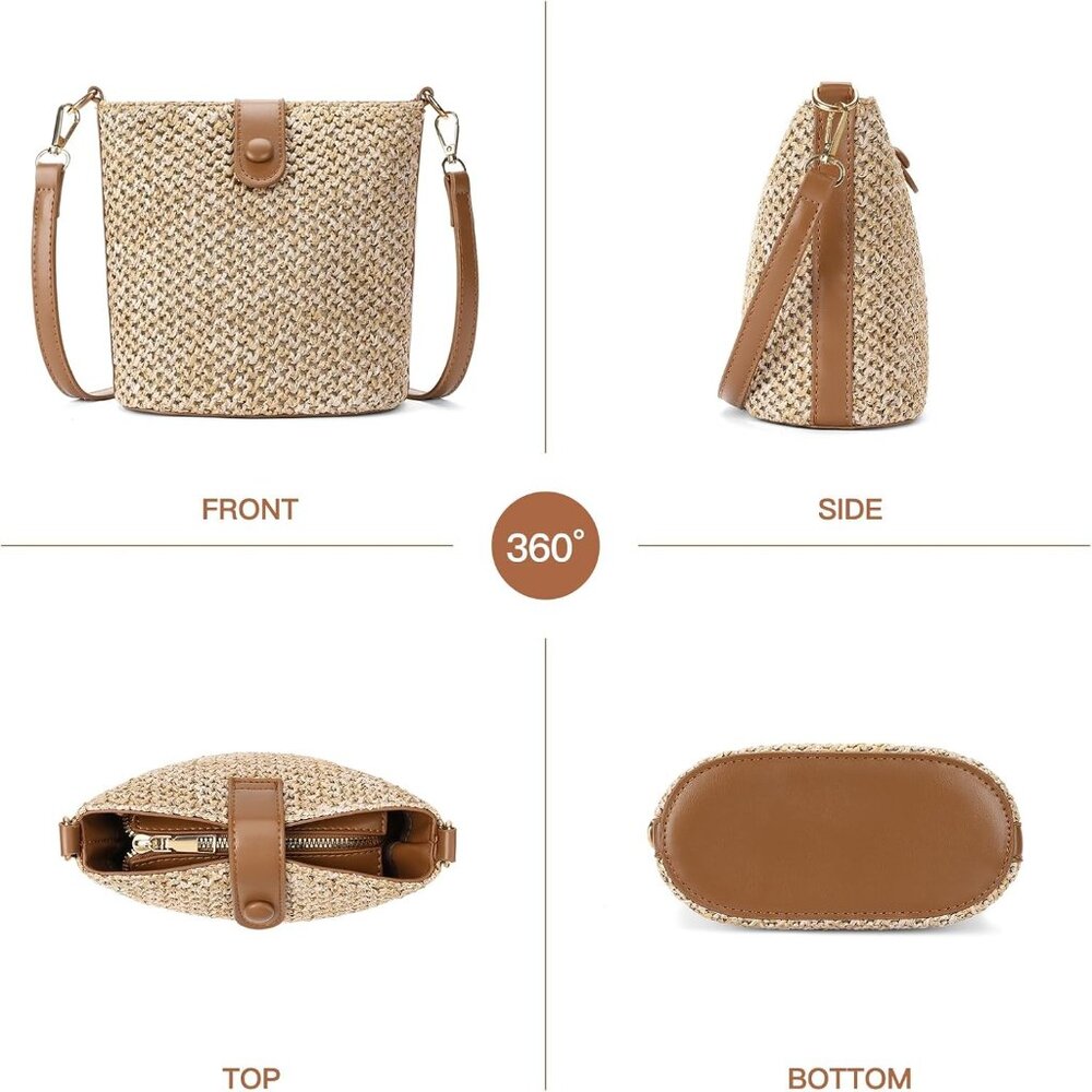 Chic Adjustable Straw Shoulder Bag - Lightweight … - image 5